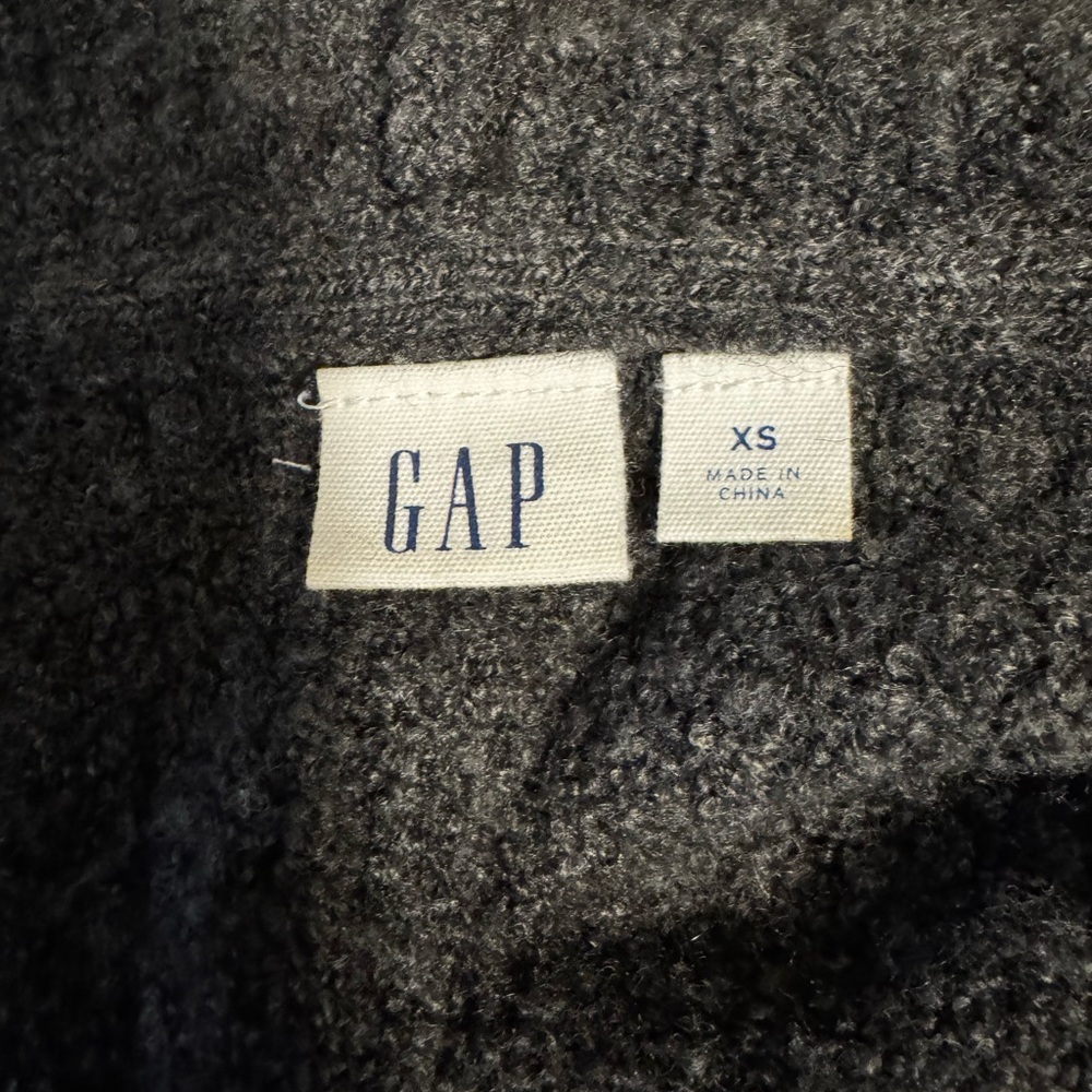 GAP Charcoal Long Hooded Cardigan Sweater - Sz XS - Picture 7 of 9